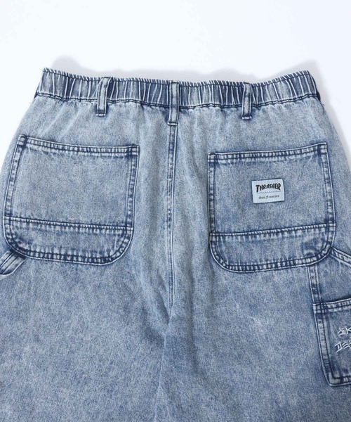 THRASHER（スラッシャー）の「THRASHER（スラッシャー）ワンポイントロゴ刺繍ケミカルウォッシュデニムハーフパンツ/ペインターパンツ メンズ レディース（デニムパンツ・メンズ・ブラック系その他/ブルー系その他・M/XL/L）」の15枚目の写真
