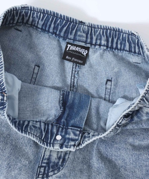 THRASHER（スラッシャー）の「THRASHER（スラッシャー）ワンポイントロゴ刺繍ケミカルウォッシュデニムハーフパンツ/ペインターパンツ メンズ レディース（デニムパンツ・メンズ・ブラック系その他/ブルー系その他・M/XL/L）」の16枚目の写真