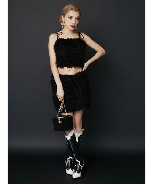 EVRIS（エヴリス）の「バニティーデザインニットBAG（ショルダーバッグ・レディース・ホワイト/ピンク/ブラック・FREE）」の12枚目の写真