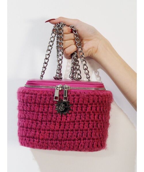 EVRIS バニティーデザインニットBAG エヴリス EVRIS バニティーデザインニットBAG （ホワイト