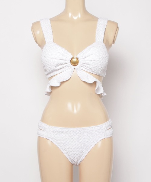 【新品】LAETITIA 水着  ムラスポ限定 クロスビキニ ホワイト ショーツ 新品】LAETITIA 水着 ムラスポ限定 クロスビキニ ホワイト ショーツ