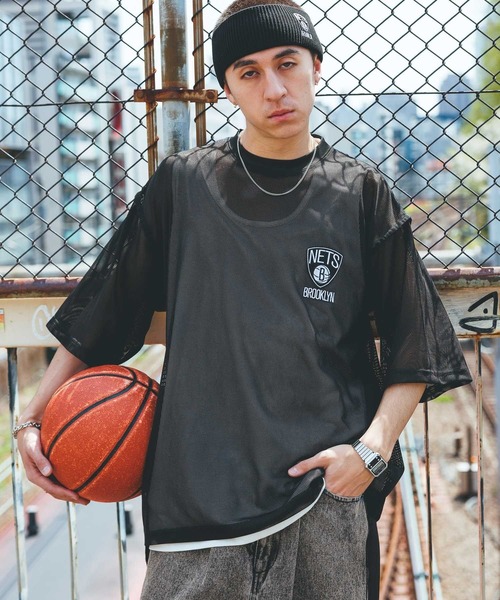 NBA(エヌビーエー)の「【NBA】別注/メッシュアンサンブルプルオーバー(Tシャツ/カットソー・メンズ・レッド/パープル/ブラック・LARGE/MEDIUM)」の7枚目の写真