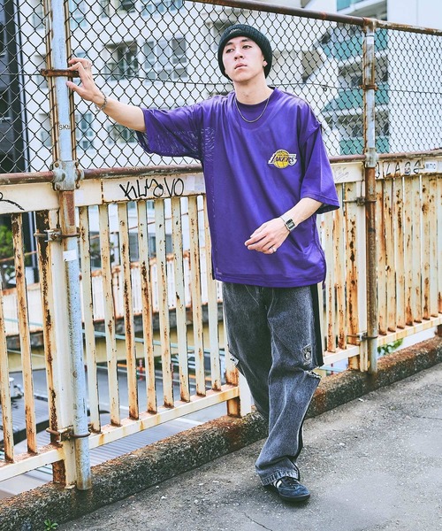 NBA(エヌビーエー)の「【NBA】別注/メッシュアンサンブルプルオーバー(Tシャツ/カットソー・メンズ・レッド/パープル/ブラック・LARGE/MEDIUM)」の11枚目の写真