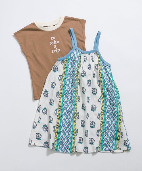BREEZE（ブリーズ）の「【2Pセット】キャミワンピース×Tシャツ（ワンピース・キッズ・ブラック/グリーン/ピンク・140/90/100/110/120/80/130）」の2枚目の写真