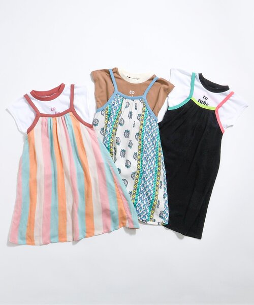 BREEZE（ブリーズ）の「【2Pセット】キャミワンピース×Tシャツ（ワンピース・キッズ・ブラック/グリーン/ピンク・140/90/100/110/120/80/130）」の17枚目の写真