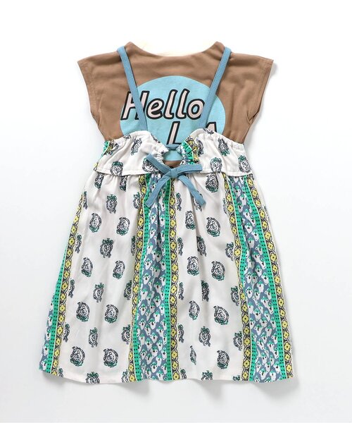 BREEZE（ブリーズ）の「【2Pセット】キャミワンピース×Tシャツ（ワンピース・キッズ・ブラック/グリーン/ピンク・140/90/100/110/120/80/130）」の9枚目の写真