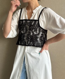 JUNOAH（ジュノア）の「シースルーフラワーキャミビスチェ