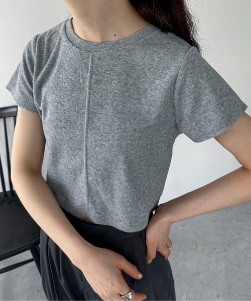 feepur（フェピュール）の「パイルショートTee（Tシャツ/カットソー・レディース・グレー/アイボリー/ピンク/イエロー/ブラック・MEDIUM）」の9枚目の写真