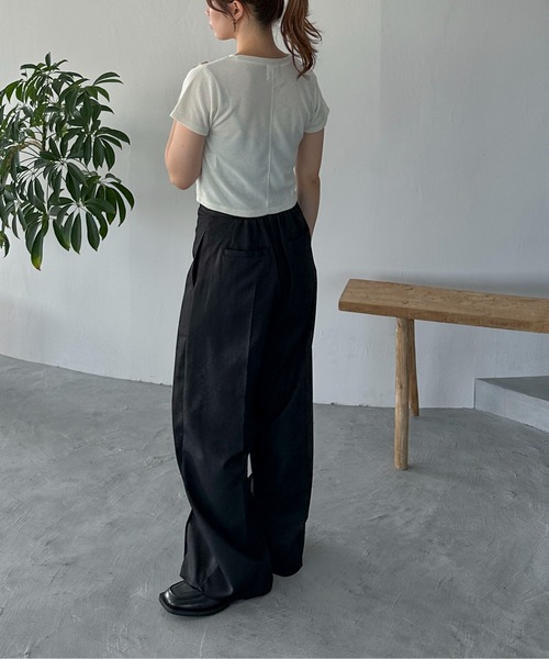 feepur（フェピュール）の「パイルショートTee（Tシャツ/カットソー・レディース・グレー/アイボリー/ピンク/イエロー/ブラック・MEDIUM）」の11枚目の写真