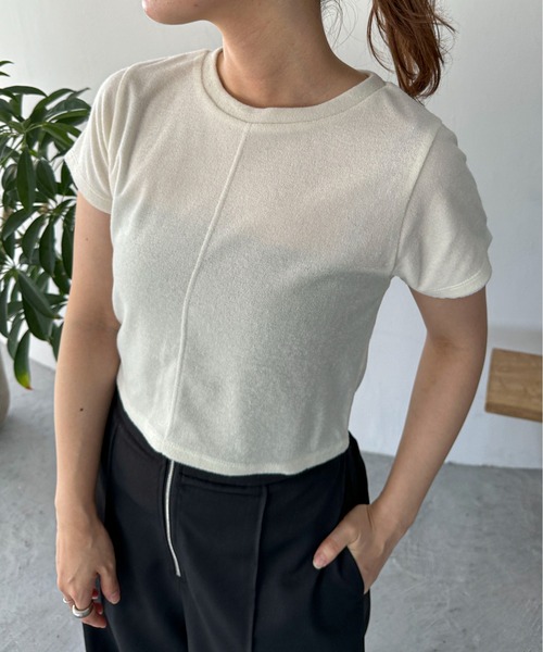 feepur（フェピュール）の「パイルショートTee（Tシャツ/カットソー・レディース・グレー/アイボリー/ピンク/イエロー/ブラック・MEDIUM）」の13枚目の写真