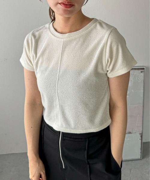 feepur（フェピュール）の「パイルショートTee（Tシャツ/カットソー・レディース・グレー/アイボリー/ピンク/イエロー/ブラック・MEDIUM）」の14枚目の写真