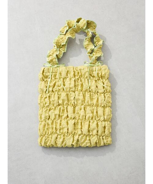 Green　Parks（グリーンパークス）の「・QUONギャザーキルティングリボントートバッグ（トートバッグ・レディース・ブラック/アイボリー/イエロー/ラベンダー・FREE）」の15枚目の写真