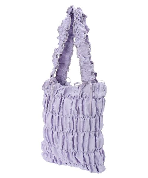 Green　Parks（グリーンパークス）の「・QUONギャザーキルティングリボントートバッグ（トートバッグ・レディース・ブラック/アイボリー/イエロー/ラベンダー・FREE）」の13枚目の写真