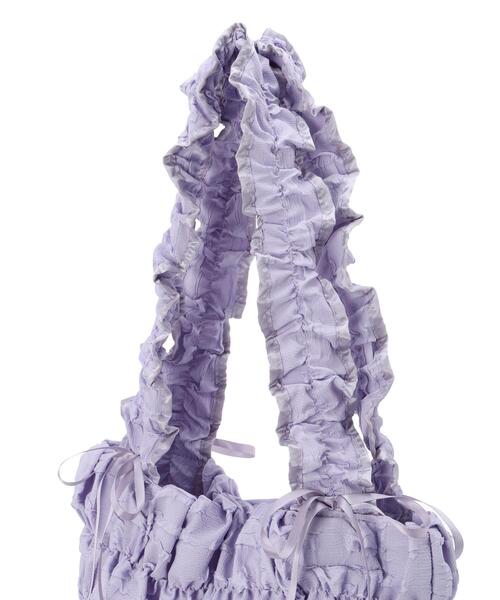 Green　Parks（グリーンパークス）の「・QUONギャザーキルティングリボントートバッグ（トートバッグ・レディース・ブラック/アイボリー/イエロー/ラベンダー・FREE）」の11枚目の写真