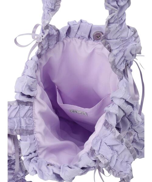 Green　Parks（グリーンパークス）の「・QUONギャザーキルティングリボントートバッグ（トートバッグ・レディース・ブラック/アイボリー/イエロー/ラベンダー・FREE）」の9枚目の写真