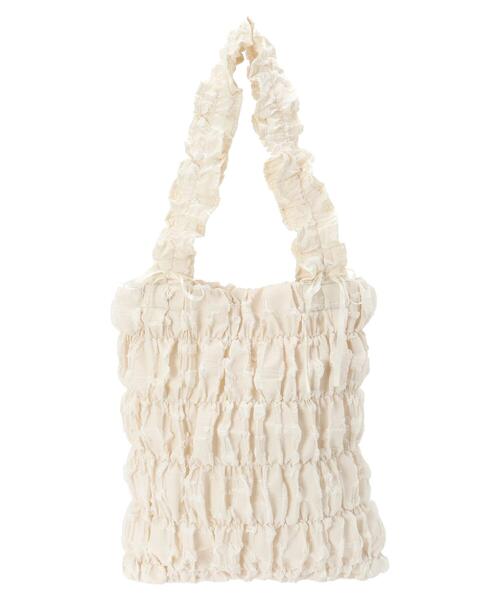 Green　Parks（グリーンパークス）の「・QUONギャザーキルティングリボントートバッグ（トートバッグ・レディース・ブラック/アイボリー/イエロー/ラベンダー・FREE）」の8枚目の写真