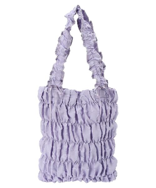 Green　Parks（グリーンパークス）の「・QUONギャザーキルティングリボントートバッグ（トートバッグ・レディース・ブラック/アイボリー/イエロー/ラベンダー・FREE）」の5枚目の写真