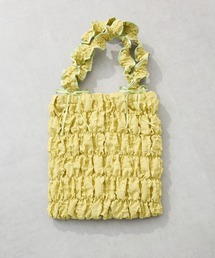 ・QUONギャザーキルティングリボントートバッグ