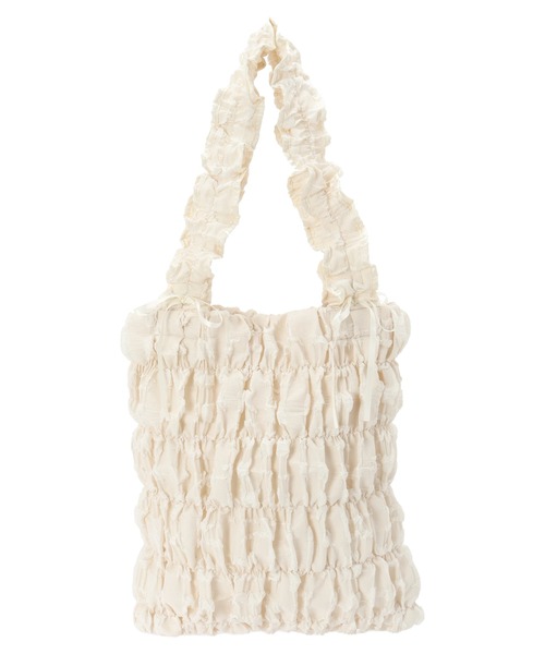 Green　Parks（グリーンパークス）の「・QUONギャザーキルティングリボントートバッグ（トートバッグ・レディース・ブラック/アイボリー/イエロー/ラベンダー・FREE）」の21枚目の写真