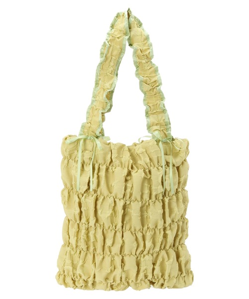 Green　Parks（グリーンパークス）の「・QUONギャザーキルティングリボントートバッグ（トートバッグ・レディース・ブラック/アイボリー/イエロー/ラベンダー・FREE）」の19枚目の写真