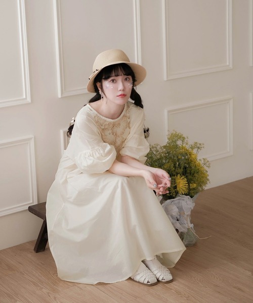 miolite(ミオライト)の「花柄切り替え Aライン ワンピース miolite(ワンピース・レディース・アイボリー・M)」の8枚目の写真