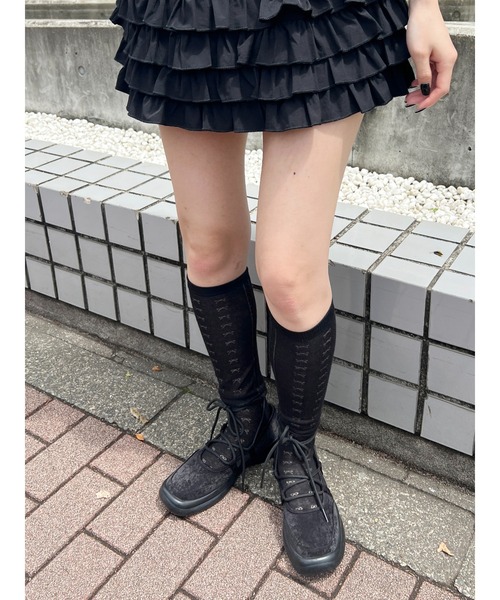 PHILLY(フィリー)の「【PHILLY】リボンパターンハイソックス(ソックス/靴下・レディース・アイボリー/ブラック・FREE)」の11枚目の写真
