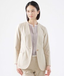 TRANS WORK（トランスワーク）の「【美シリーズ】【弱はっ水】【防しわ】【接触冷感】【ウォッシャブル】クールドッツノーカラージャケット（テーラードジャケット）」