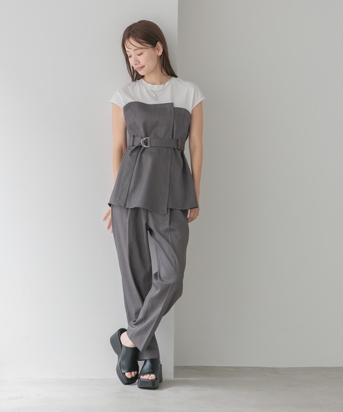 mysty woman（ミスティウーマン）の「2レンチョーカーネックレス（ネックレス・レディース・ライトグレー/ベージュ・FREE）」の3枚目の写真