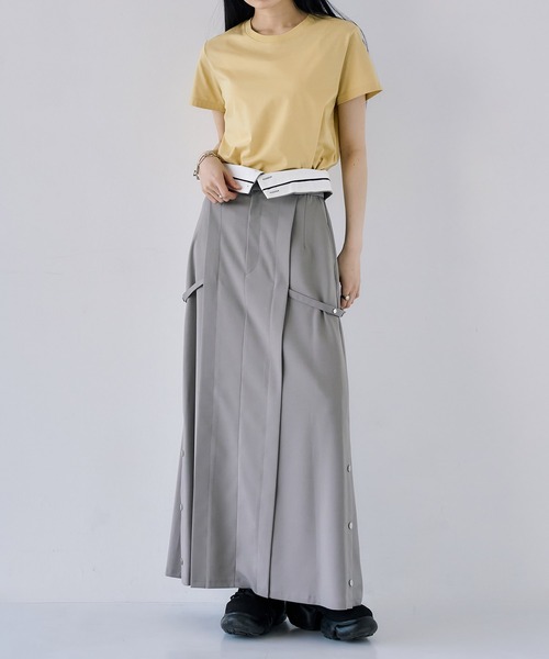 2wayハイウエストロングスカート UNITED TOKYO 2wayハイウエストロングスカート(1 GREY): : ウィメンズ