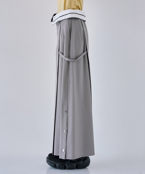 UNITED TOKYO（ユナイテッドトウキョウ）の「２wayハイウエストロングスカート｜細見え/ストレッチ/防シワ/オフィスカジュアル/春服（スカート・レディース・ブラック/グレー・2/1）」の5枚目の写真
