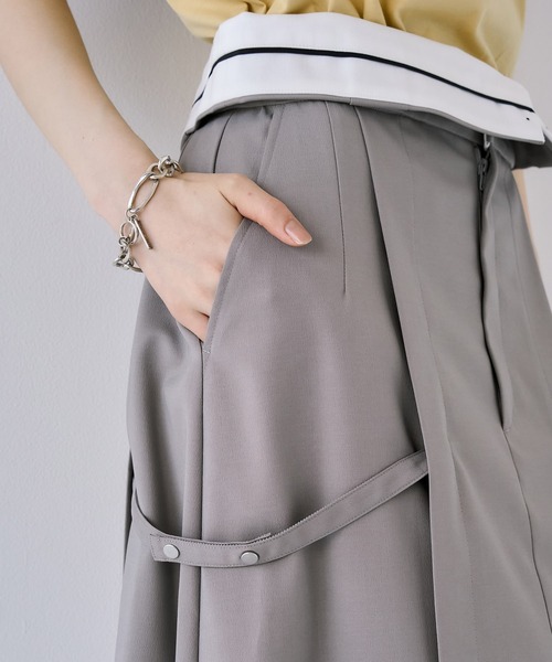 UNITED TOKYO（ユナイテッドトウキョウ）の「２wayハイウエストロングスカート｜細見え/ストレッチ/防シワ/オフィスカジュアル/春服（スカート・レディース・ブラック/グレー・2/1）」の8枚目の写真