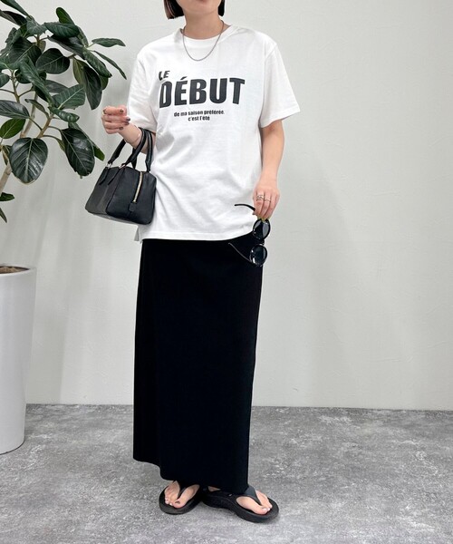 fredy emue（フレディエミュ）の「”DEBUT”プリントTシャツ（Tシャツ/カットソー・レディース・ホワイト系その他/チャコールグレー/グレイッシュベージュ/ホワイト系その他2・38）」の8枚目の写真