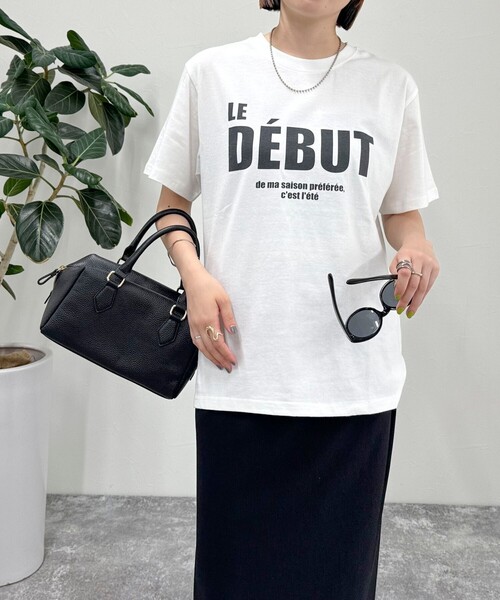 fredy emue（フレディエミュ）の「”DEBUT”プリントTシャツ（Tシャツ/カットソー・レディース・ホワイト系その他/チャコールグレー/グレイッシュベージュ/ホワイト系その他2・38）」の10枚目の写真