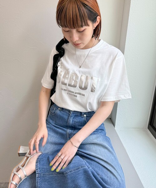 fredy emue（フレディエミュ）の「”DEBUT”プリントTシャツ（Tシャツ/カットソー・レディース・ホワイト系その他/チャコールグレー/グレイッシュベージュ/ホワイト系その他2・38）」の17枚目の写真