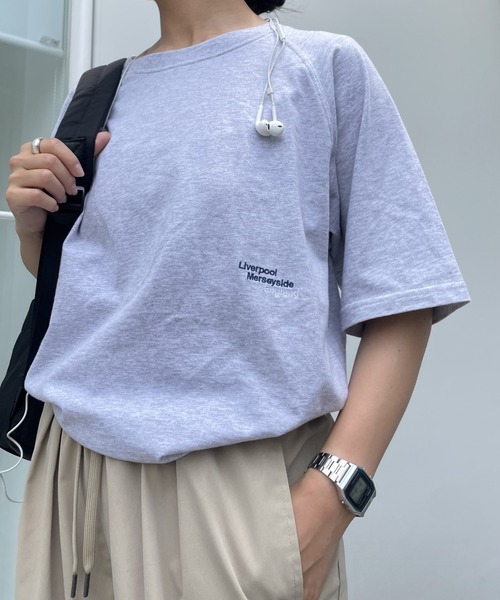 COLONY 2139（コロニートゥーワンスリーナイン）の「ロゴ刺繍ラグランTシャツ（Tシャツ/カットソー・レディース・ライトグレー/ネイビー/オフホワイト・FREE）」の5枚目の写真