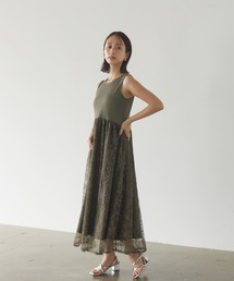 STRATA（エストラータ）の「クロスステッチ刺繍ドッキングワンピース【低身長・小柄女性】（ワンピース）」