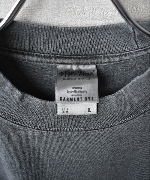 SHAKA WeAR（シャカウェア）の「【SHAKA Wear】7.5oz Heavy Weight Garment Dye Long Sleeve Tee / 7.5オンス ヘビーウェイト ガーメントダイ ロングスリーブ Tシャツ（Tシャツ/カットソー・メンズ・オートミール/スミクロ・LARGE/MEDIUM）」の6枚目の写真