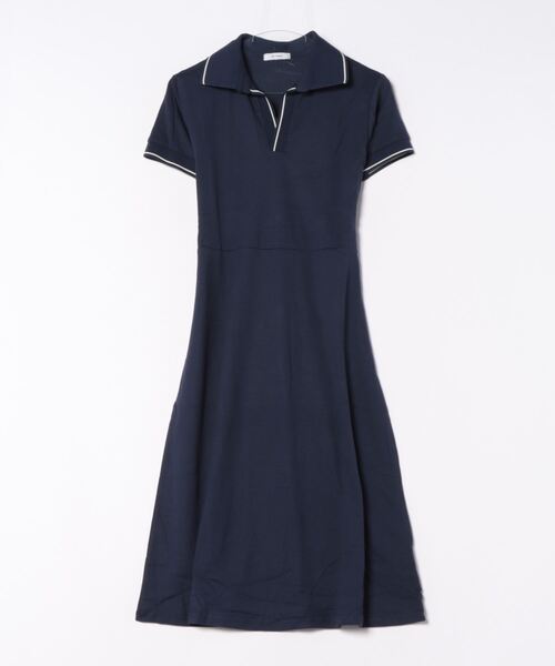 MAISON DE THERESE（メゾン ド テレーズ）の「ポロネックＴシャツワンピース（ワンピース・レディース・ライトイエロー/ネイビー・FREE）」の8枚目の写真