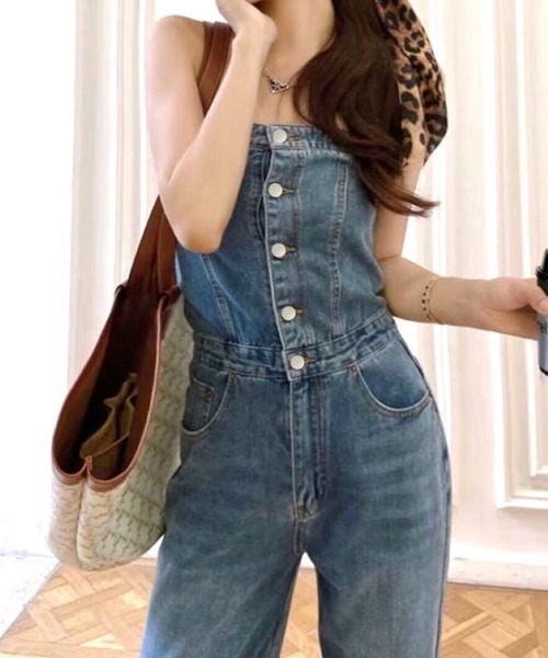 CANVAS+（キャンバスプラス）の「【CANVAS+】デニムベアオールインワン（つなぎ/オールインワン）」 - WEAR