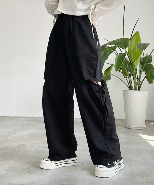 Nana(ナナ)の「スリットダメージパンツ(その他パンツ・レディース・グレー/ブラック・FREE)」の3枚目の写真