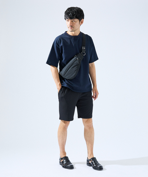 ABAHOUSE GRAY(アバハウスグレイ)の「【セットアップ対応】フクレジャガード リラックス ショートパンツ(その他パンツ・メンズ・ホワイト/ネイビー/グレイッシュベージュ/ブラック/モカ・46/48)」の6枚目の写真