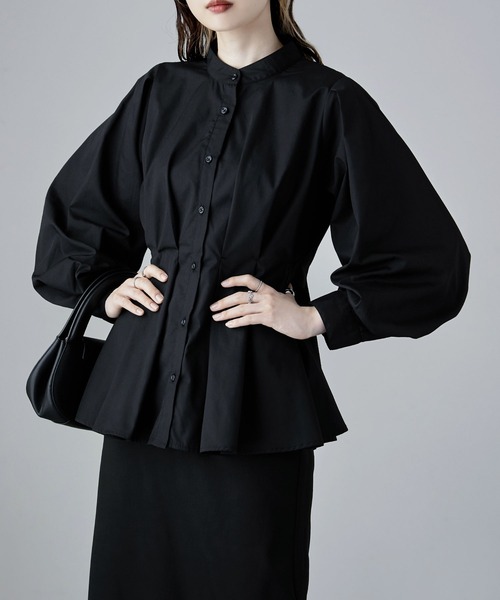 フレアウエストタックスタンドブラウス（シャツ/ブラウス）｜etoll