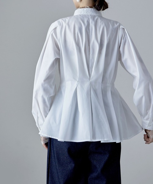 etoll.（エトル）の「フレアウエストタックスタンドブラウス（シャツ/ブラウス・レディース・オフホワイト/ブラック/ブルー・M）」の22枚目の写真