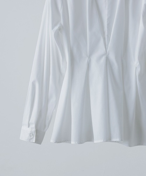 etoll.（エトル）の「フレアウエストタックスタンドブラウス（シャツ/ブラウス・レディース・オフホワイト/ブラック/ブルー・M）」の10枚目の写真