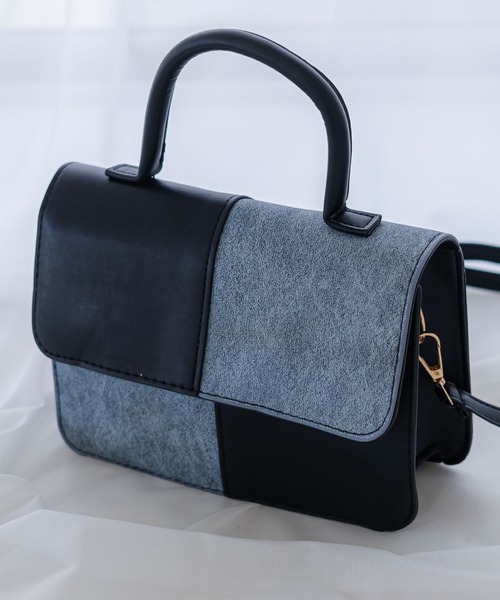 madrepadre(マドレパドレ)の「2WAYモダンデニム調切り替えショルダーバッグ(ショルダーバッグ・レディース・ブラウン/ホワイト/ブラック・FREE)」の3枚目の写真