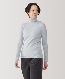 婦人 起毛フライス編みタートルネック長袖Tシャツ