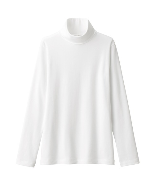 無印良品(ムジルシリョウヒン)の「婦人 起毛フライス編みタートルネック長袖Tシャツ(Tシャツ/カットソー・レディース・ライトグレー/ブラック/ホワイト/ブラック系/マスタード/ライトグレー系・L/M/XL/S)」の12枚目の写真