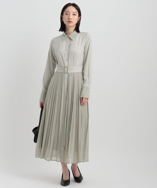 Andemiu（アンデミュウ）の「イソザイプリーツシャツワンピース146880（シャツワンピース・レディース・ネイビー/グリーン/ライトグレー/ブルー・FREE）」の21枚目の写真