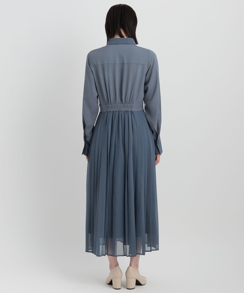 Andemiu（アンデミュウ）の「イソザイプリーツシャツワンピース146880（シャツワンピース・レディース・ネイビー/グリーン/ライトグレー/ブルー・FREE）」の8枚目の写真