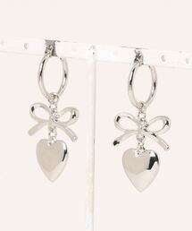 SLY（スライ）の「HEART RIBBON P/EARRING ハート リボン ピアス